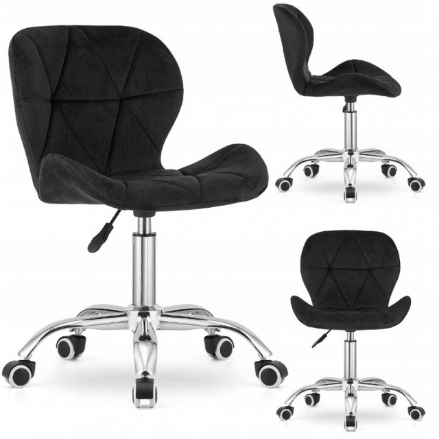 Офісний стілець Bonro B-531 на коліщатках – велюр, регулювання висоти, до 120 кг, чорне