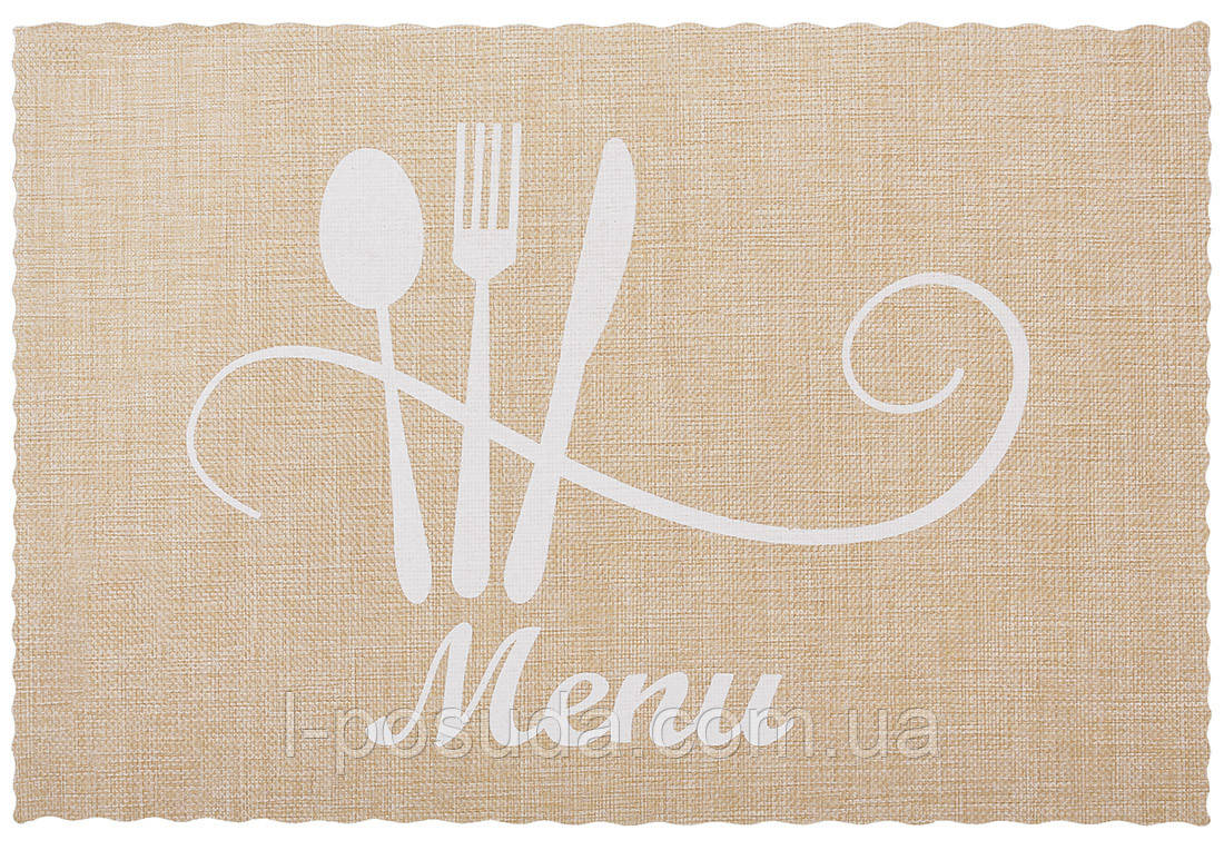 Серветка сервірувальна (плейсмат) Kitchen колір бежевий 29.5*45см (4 штуки, фото 1