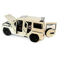 Машинка металева Mercedes-Benz G65 AMG Гелендваген Мерседес білий 1:24 світло, інерція, відкриваються двері, багажник, капот,, фото 5