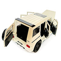 Машинка металева Mercedes-Benz G65 AMG Гелендваген Мерседес білий 1:24 світло, інерція, відкриваються двері, багажник, капот,, фото 6