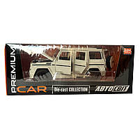 Машинка металева Mercedes-Benz G65 AMG Гелендваген Мерседес білий 1:24 світло, інерція, відкриваються двері, багажник, капот,, фото 7