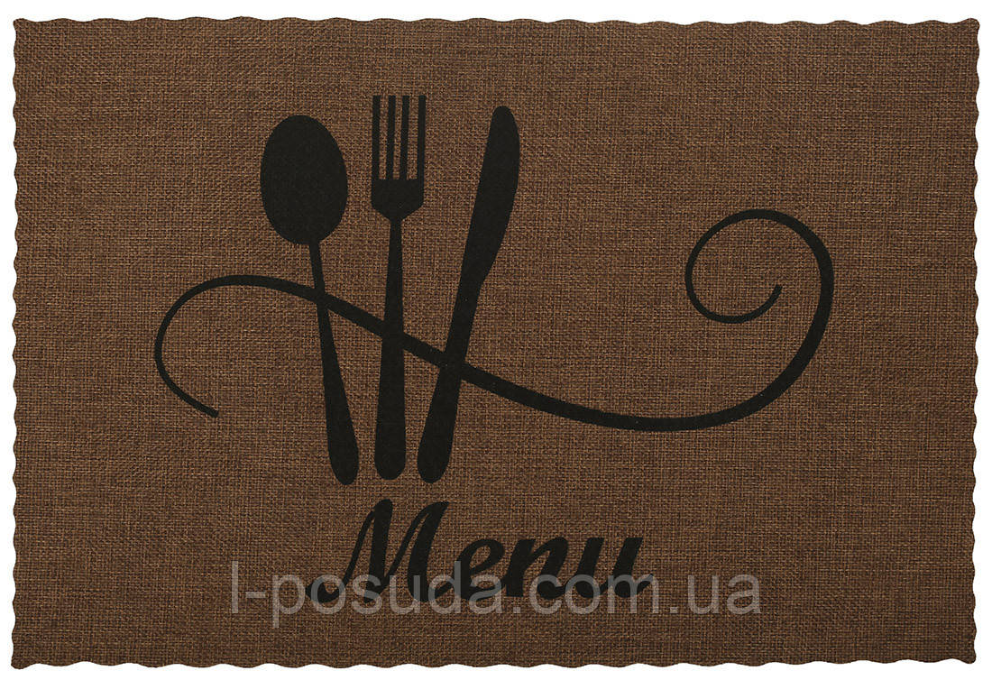 Серветка сервірувальна (плейсмат) Kitchen колір коричневий 29.5*45см (4 штуки, фото 1
