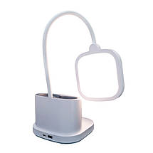 Біла настільна LED лампа 3.5Вт 4100К на акумуляторі Type-C/USB диммер 48.5х14 см, фото 4