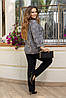 Осінній жіночий костюм: ангорова кофта з візерунком і прямі штани, батал великі розміри, фото 9