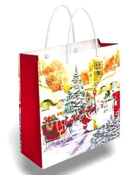 Подарунковий пакет квадрат "Новорічний настрій" 17 х 16 см