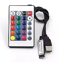 USB-контролер RGB для LED-стрічки, контролер для світлодіодної стрічки, диммер, 5-24 В, 6 А, 24-кнопковий, 1 метр