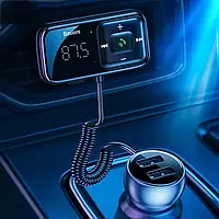 FM трансмітер Bluetooth-модулятор Baseus S-16 CCTM-E01 адаптер зарядний пристрій Чорний