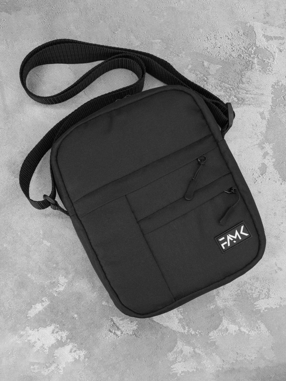 Сумка месенджер (через плече) для чоловіків та жінок Famk WPM , Чорний, фото 1