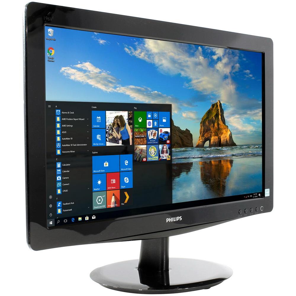 Монітор 19" 1366*768 TN Philips 196V3LSB5 LED VGA DVI чорний бв A- Гар.12міс! #
