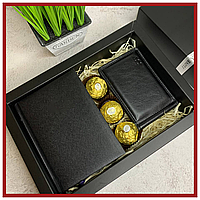 Найкращий смачний подарунковий набір на день народження чоловікові, їстівний чоловічий подарунок і гаманець у коробці