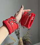 БДСМ-набір для сексуальних ігор, батіг для рольових ігор, батіг фетиш, наручники чорні BDSM, фото 4