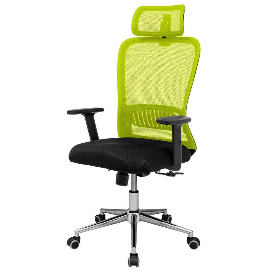 Сіткове офісне крісло з підлоговим сидіння чорне спинка зелена сітка Експерт Expert Хром Richman, фото 1