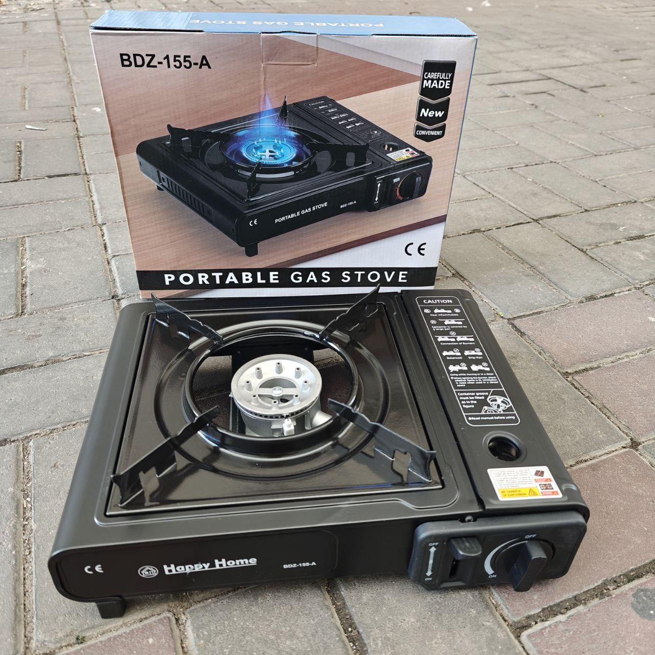 Портативна туристична газова плита під балон Happy home bdz-155 Переносна настільна газова плитка