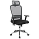 Сіткове офісне крісло з підлоговим сидіння чорне спинка сіра сітка Експерт Expert Хром Richman, фото 2