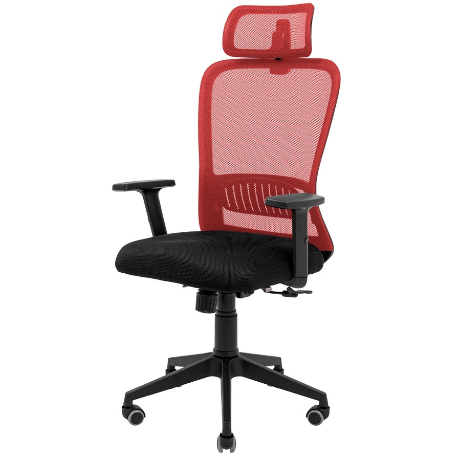 Сіткове офісне крісло з підлоговим сидіння чорне спинка червона сітка Експерт Expert Пластик Richman, фото 1