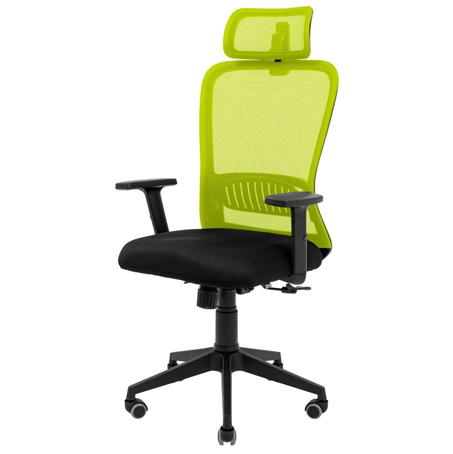 Сіткове офісне крісло з підлоговим сидіння чорне спинка зелена сітка Експерт Expert Пластик Richman, фото 1