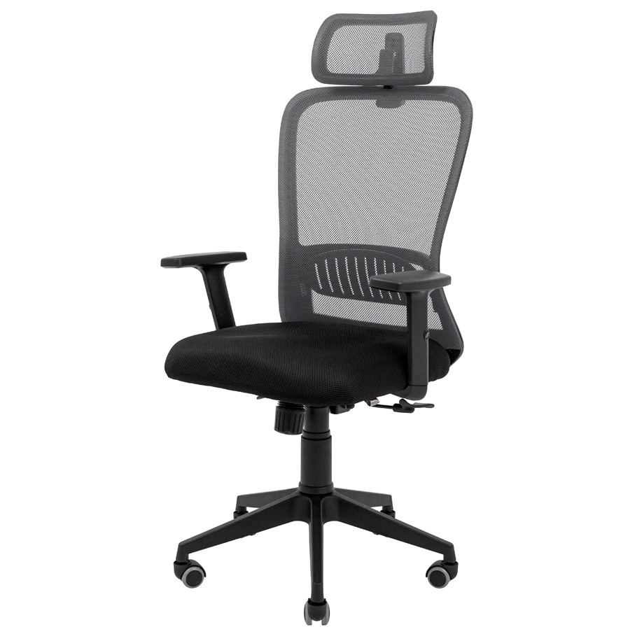 Сіткове офісне крісло з підлоговим сидіння чорна спинка сіра сітка Експерт Expert Пластик Richman, фото 1