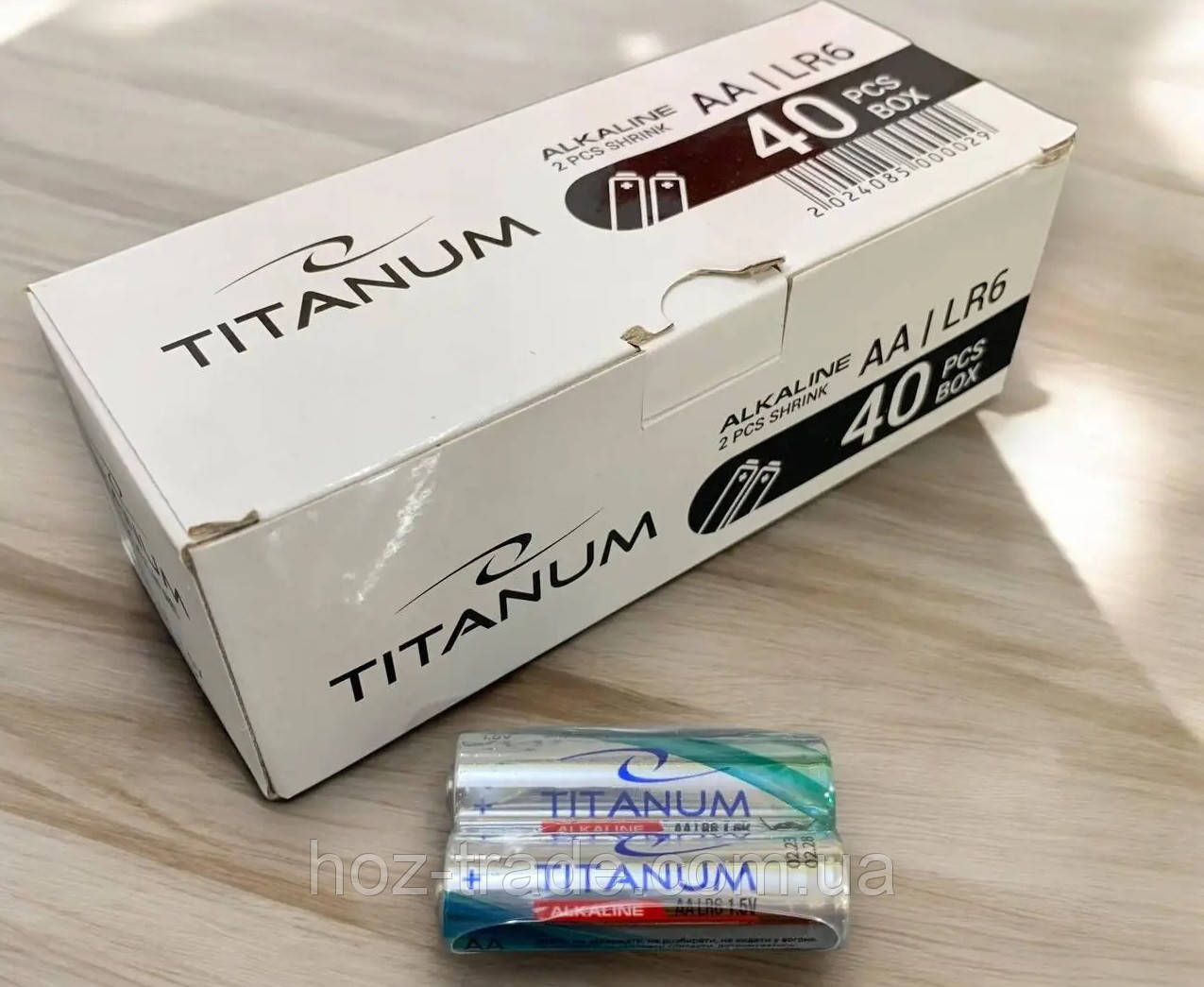 Батарейки Titanium Alkaline R6 АА упак. 40 шт., фото 1
