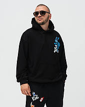 Спортивний костюм чорного кольору дтф чоловічий стильний модний худі штани, фото 3