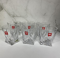 Склянки для віскі Quadro 300 мл 6 шт Набір келихів для віскі Склянки для віскі з товстим дном