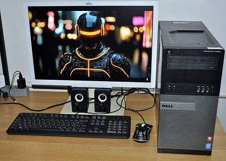 Б/в ПК+Монітор Б-клас Dell OptiPlex 9020 MT| i5-4590| 16GB RAM| 1000GB SSD| HD 4600+Fujitsu B22W-7 22" 1680x1050, фото 1