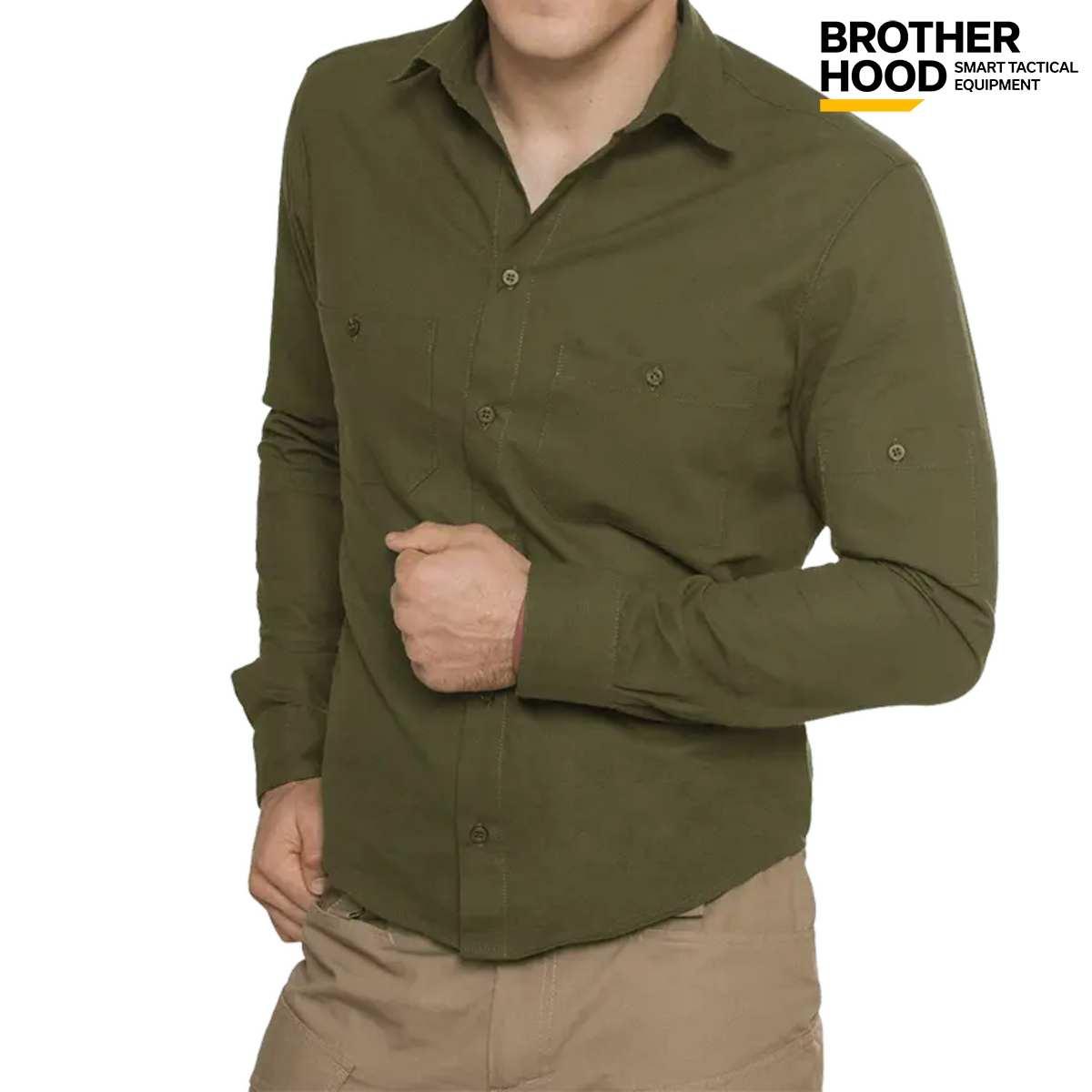 Сорочка чоловіча повсякденна Brotherhood Vietnam олива бязь