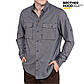 Сорочка чоловіча повсякденна Brotherhood Office Man сіро-синя бавовняна, фото 3