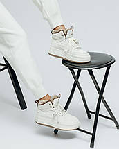 Черевики зимові на платформі Prima D'arte 9521 36 молочні шкіра, фото 3