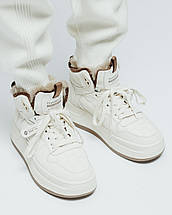 Черевики зимові на платформі Prima D'arte 9521 36 молочні шкіра, фото 4