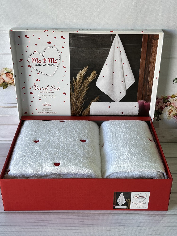 Mame kalp набір 2в1 махрові рушники. Туреччина., фото 1