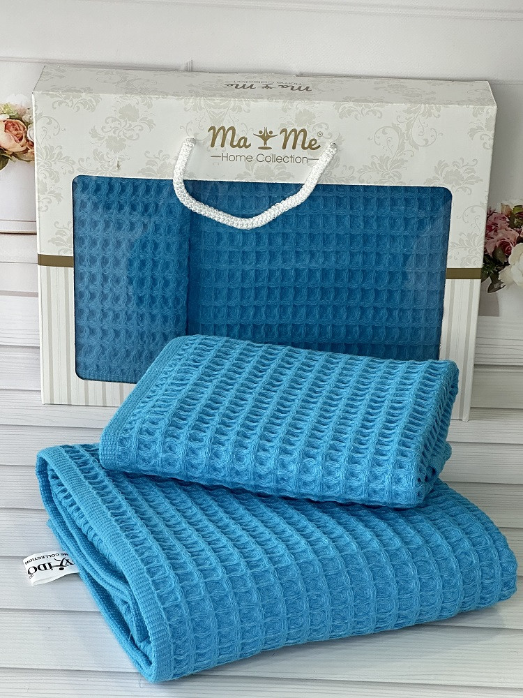 MaMe 2в1 вафельні рушники (баня+обличчя). Туреччина 13, фото 1