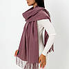 Кашеміровий однотонний шарф "Жасмін" Сливовий 104012, фото 4