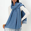 Кашеміровий однотонний шарф "Жасмін" Джинс 104020, фото 4