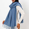 Кашеміровий однотонний шарф "Жасмін" Джинс 104020, фото 5