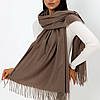 Кашеміровий однотонний шарф "Жасмін" Кавово-бузковий 104021, фото 2