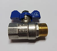 Кран із латунною кулею 1/2" гайка-штуцер