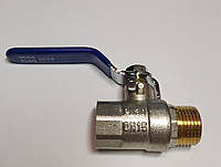 Кран із латунною кулею 1/2" гайка-штуцер (ручка)