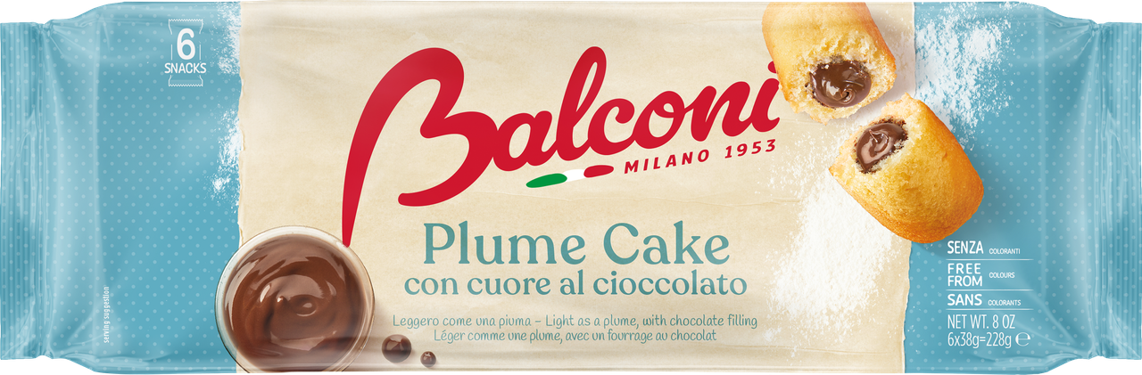 Бісквіт Plume Cake з шоколадом BALCONI 228г, (12шт/ящ)