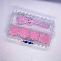 Штамп пластиковий з ручкою пластиковою КВІТОЧКИ (за набір 4шт )