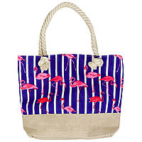 Сумка текстильна Фламінго на ручках — канатах 42,5 х 34