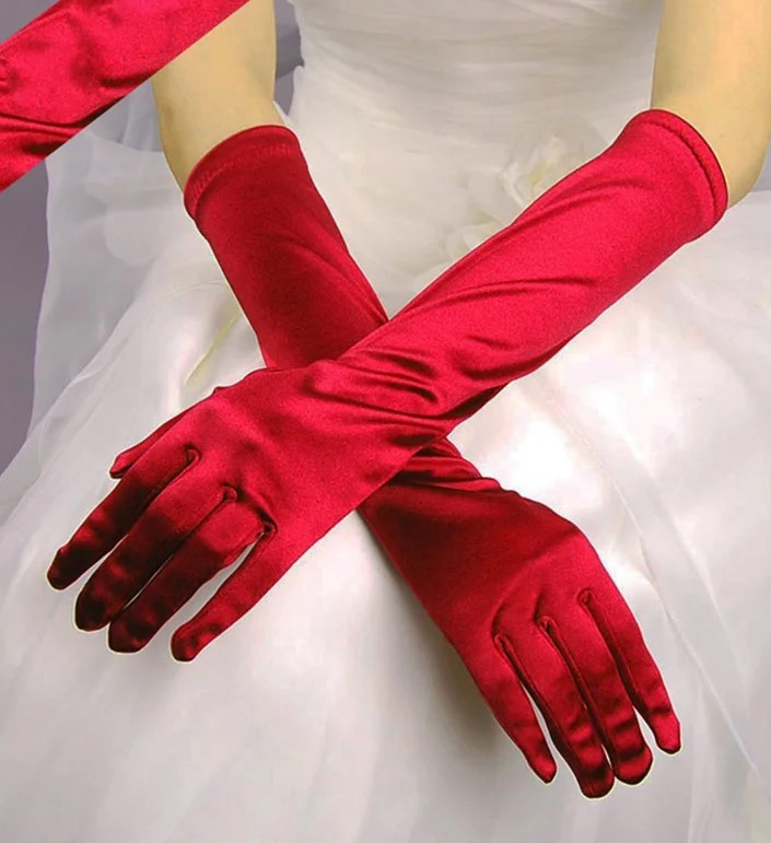 Атласні рукавички бордові (ATL-37-bor), фото 1