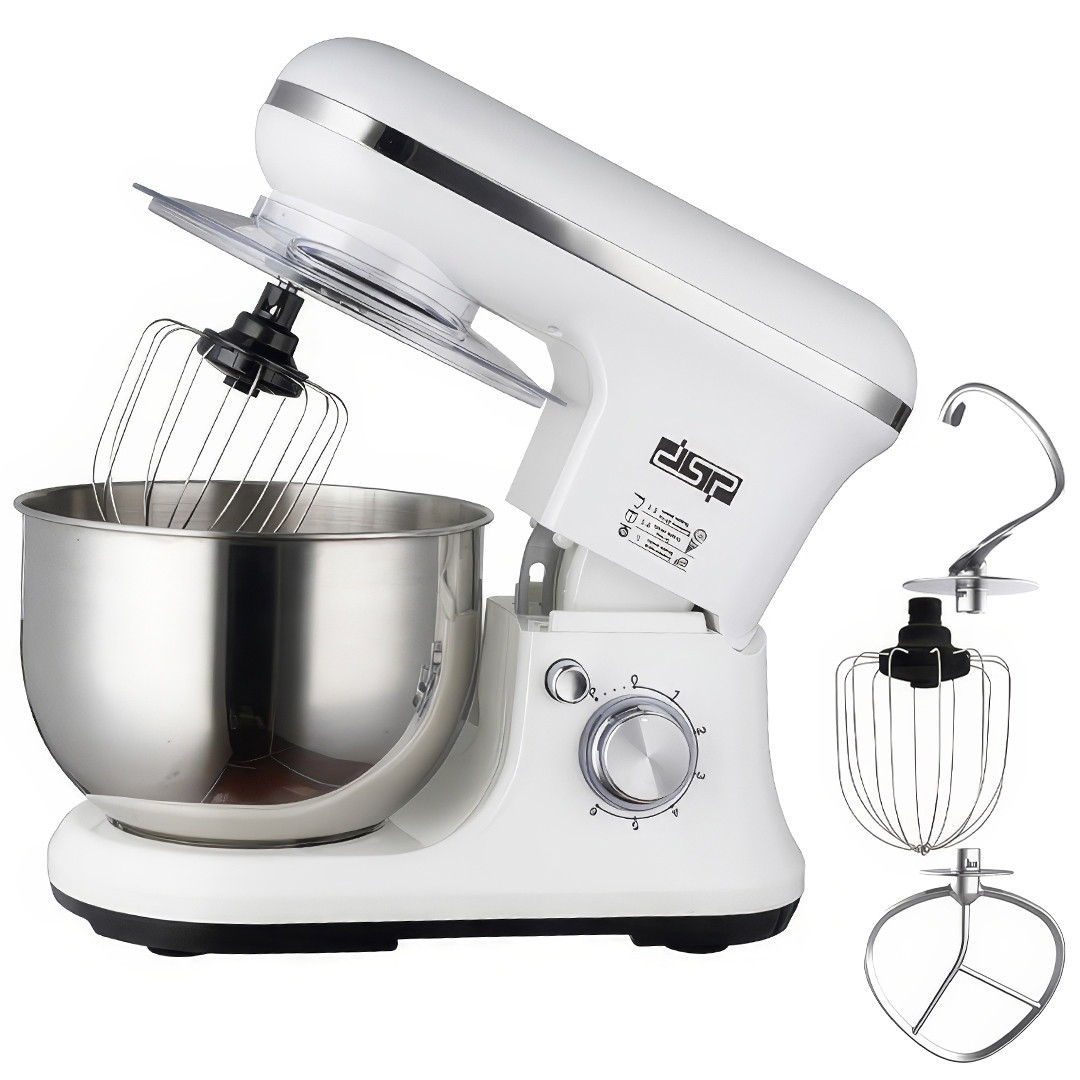 Міксер стаціонарний з чашею і планетарним обертанням DSP KM-3043 1200 Вт Білий