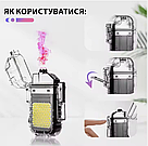Eлектропульсна запальничка Solve з USB із ліхтариком водонепроникна в подарунковій упаковці KT6007903, фото 7