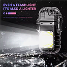 Eлектропульсна запальничка Solve з USB із ліхтариком водонепроникна в подарунковій упаковці KT6007903, фото 9