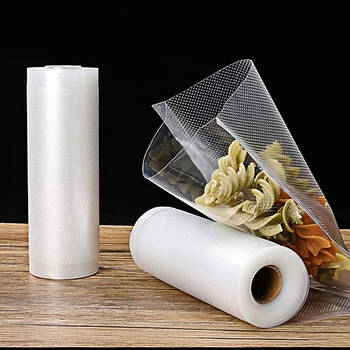 Комплект 2шт Пакети вакуумні для їжі 5 м х 30 см / Рифлені рулонні пакети для вакууматора та зберігання їжі