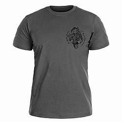 Футболка мужская с принтом "Козак" темно-серая
