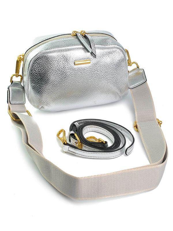 Жіноча шкіряна сумка 8716 Silver.Купити жіночі сумки із натуральної шкіри trandbags.com.ua