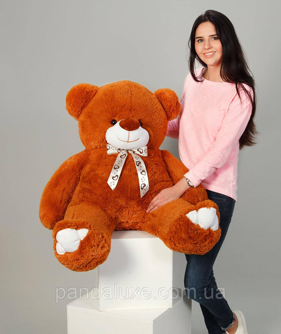 М'яка іграшка великий плюшевий коричневий ведмедик