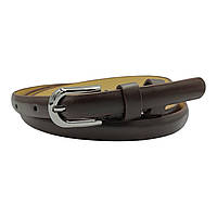 Ремінь жіночий вузький темно коричневий 15 мм-купити гуртом в Одесі