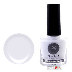 Лак-фарба для стемпінгу Saga Professional Stamping Paint №02 білий, 8 мл